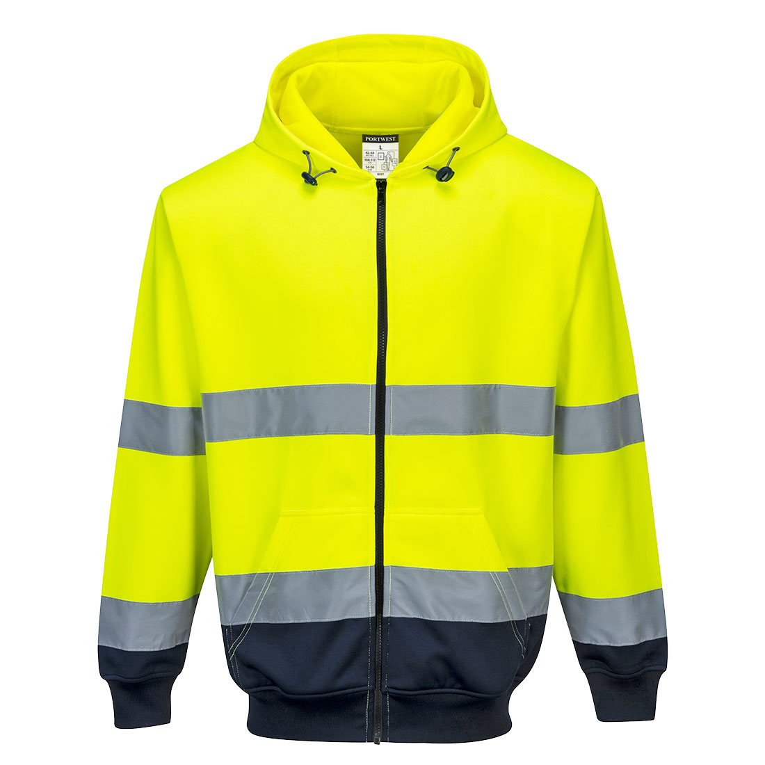 Hi-Vis Kontrast Kapuzen Sweatjacke