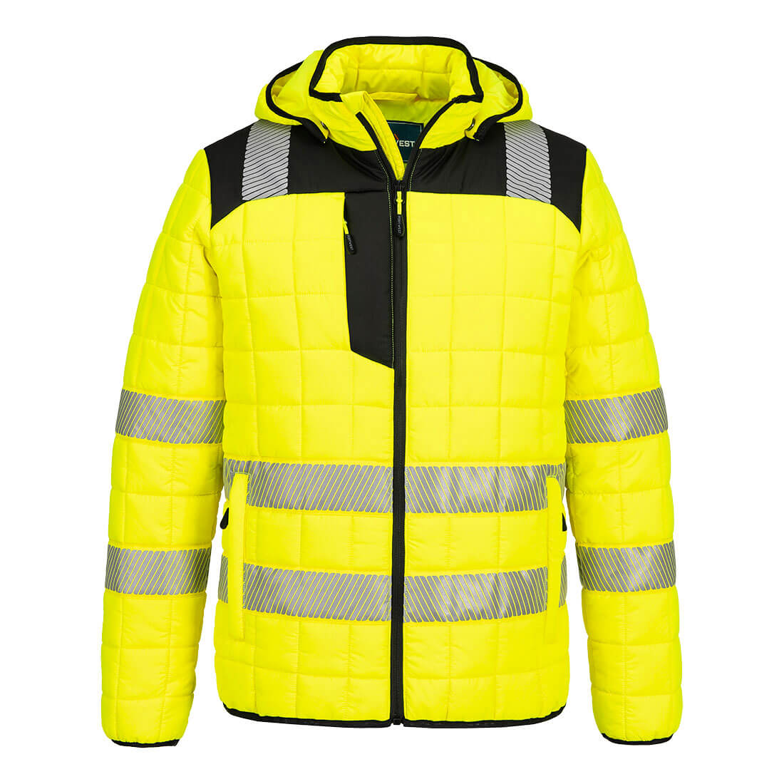 PW3 Hi-Vis quadratisch gesteppte Jacke
